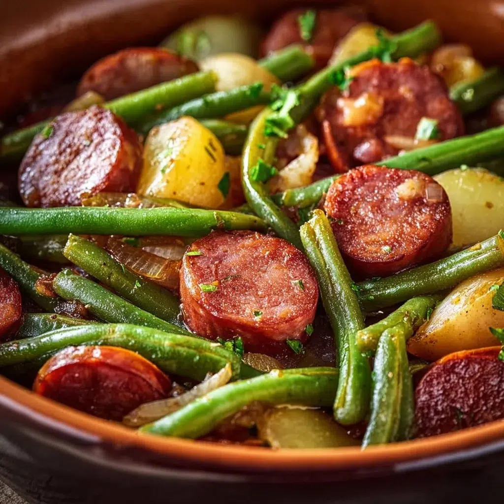 Crockpot Kielbasa and Green Beans
