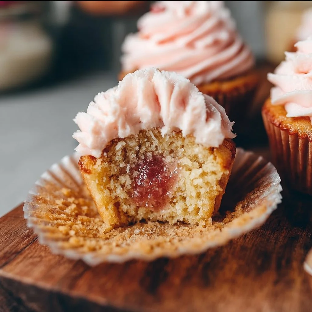 Fluffy Rhubarb Honey Cupcakes 2 Rhubarb Honey Cupcakes