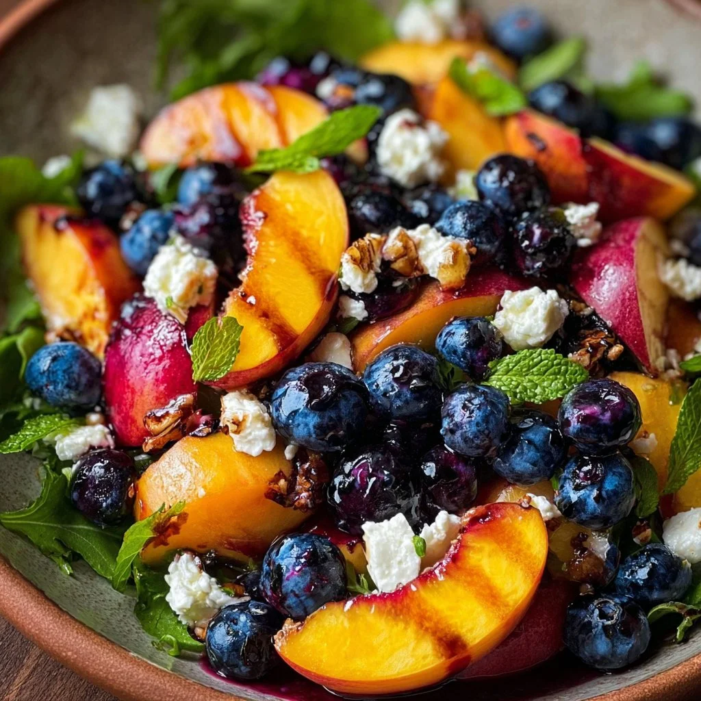 Blueberry Peach Feta Salad