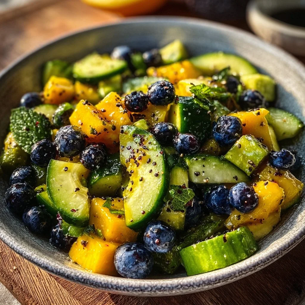 Mango Cucumber Salad with Blueberries and Avocado
