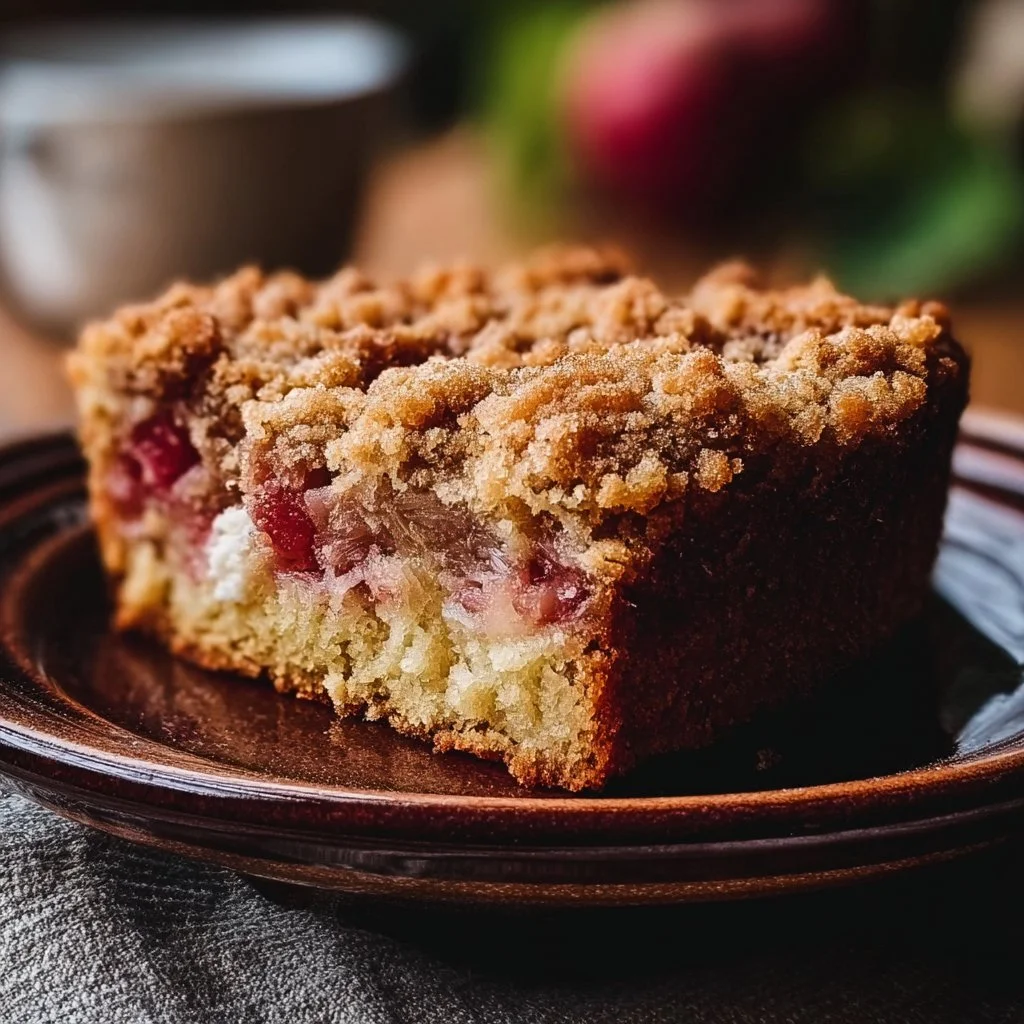 Rhubarb Sour Cream Coffee Cake