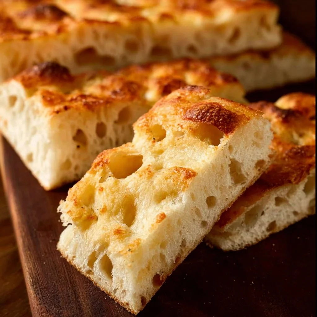 Easy homemade focaccia bread with herbs and olive oil