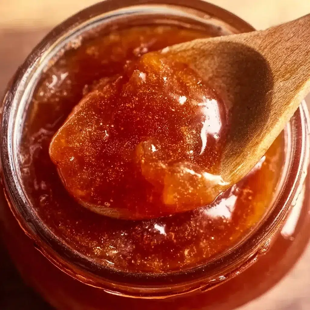 Small batch rhubarb jam in a mason jar with fresh rhubarb stalks