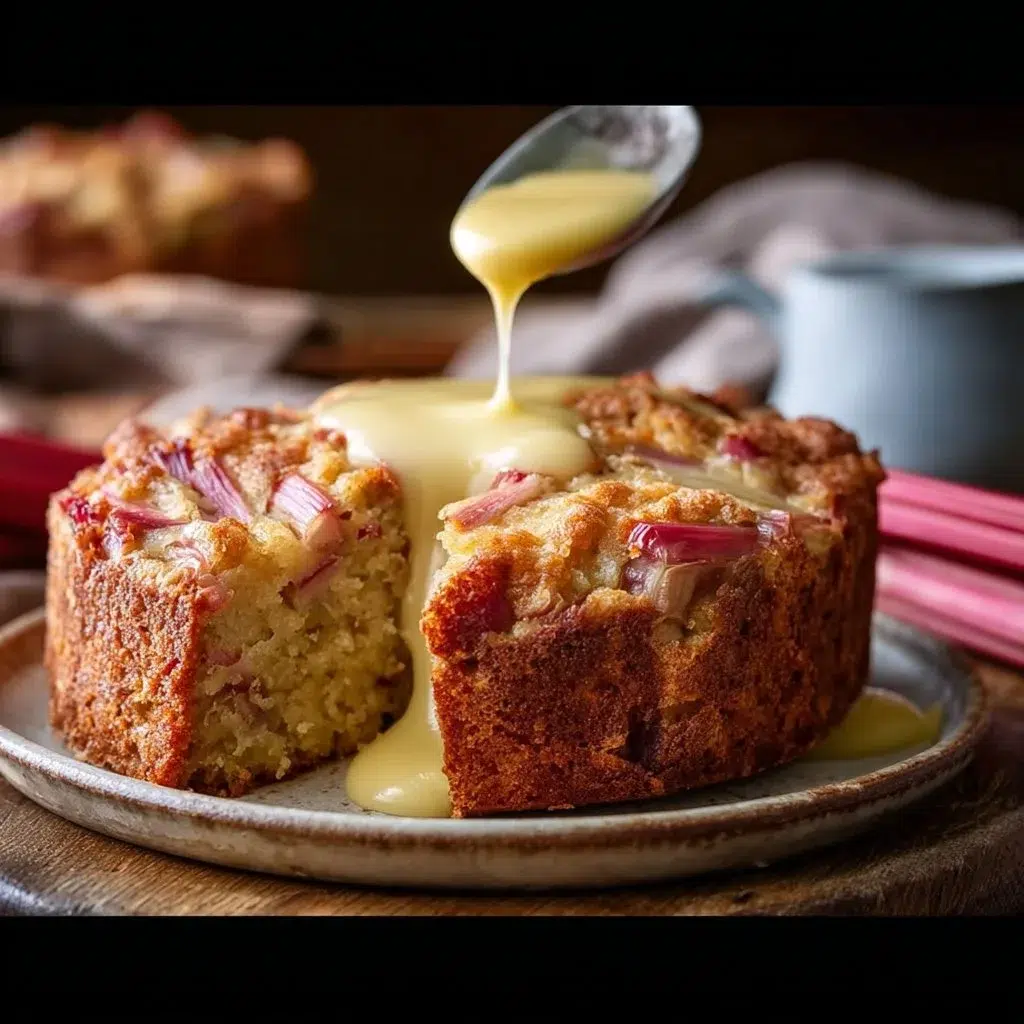 Rhubarb Cake with Butter Sauce