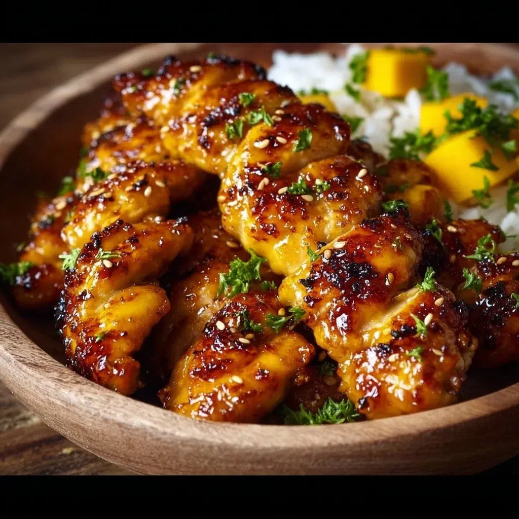 Asian Mango Glazed Chicken Twists