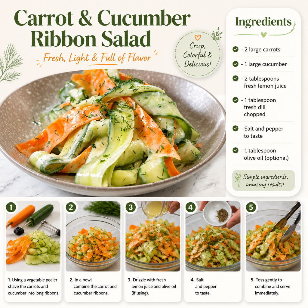 Beautiful Carrot Cucumber Ribbon Salad