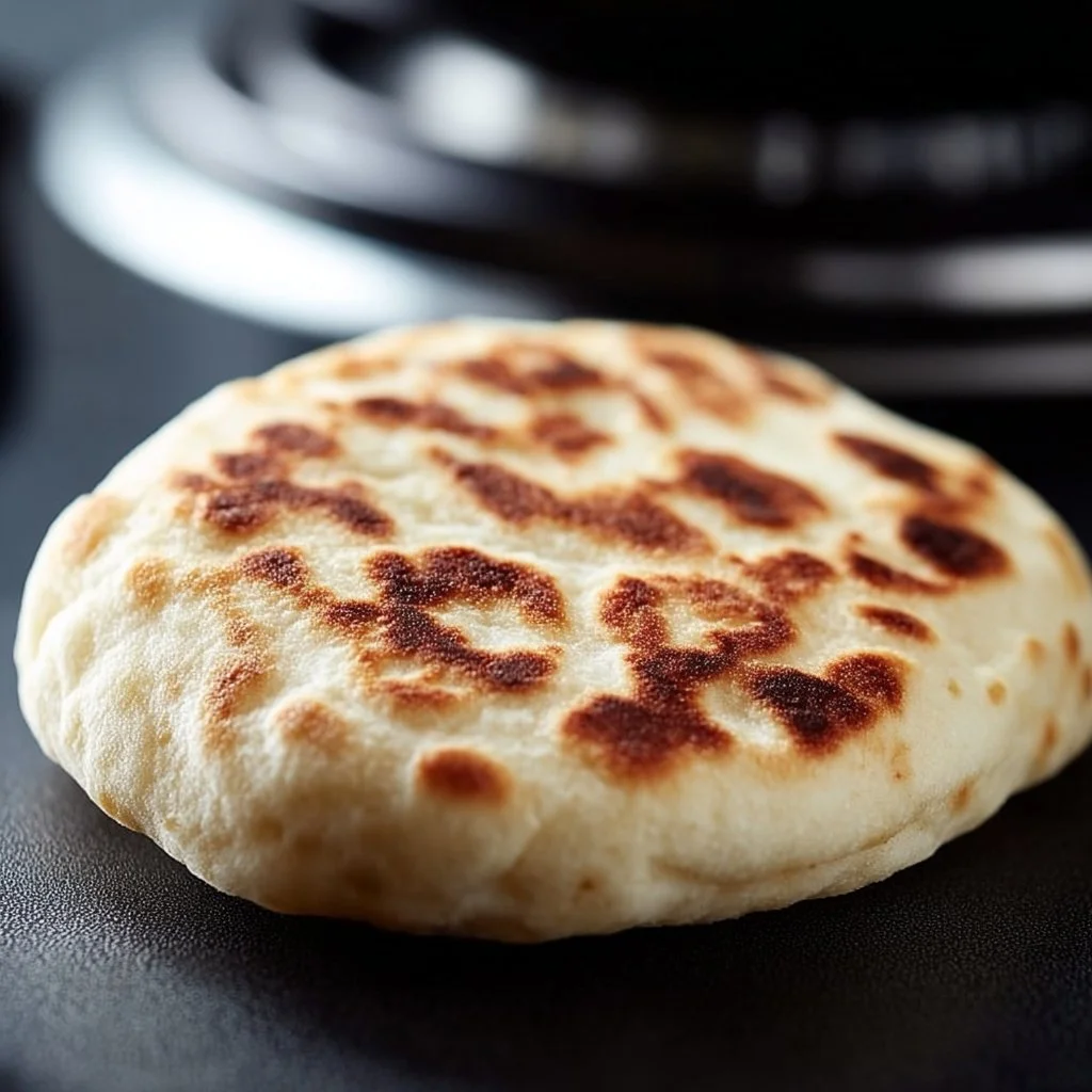 Homemade pita bread fresh out of the oven, ready to be enjoyed.